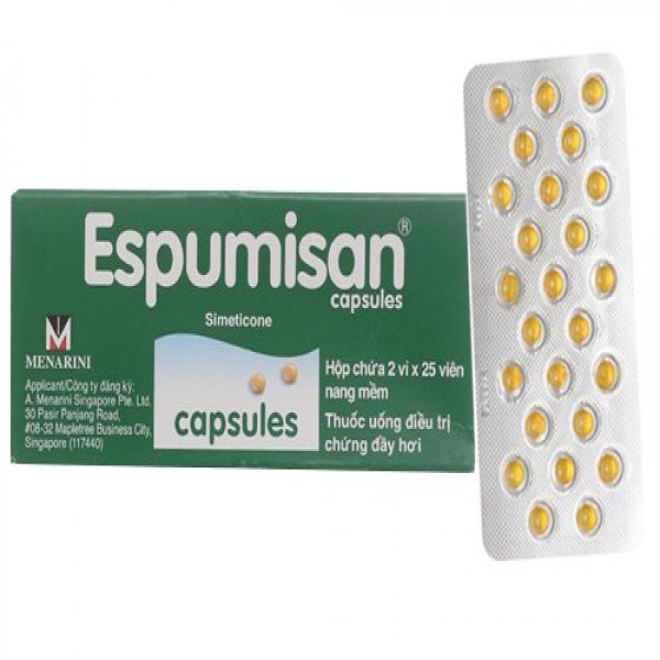 Espumisan (Simethicon 40Mg) Capsules _Menarini Đức (H2 Vỉ X 25V)