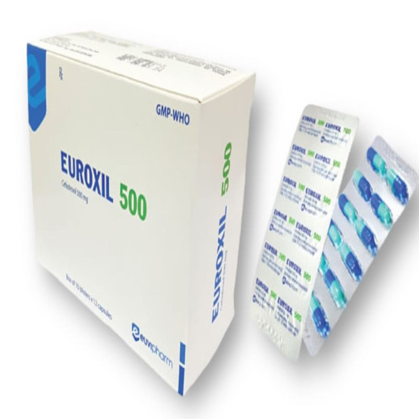Euroxil 500Mg (Cefadroxil 500Mg) _Euvipharm (Hộp10 Vỉ X 12V) Vỉ Thường