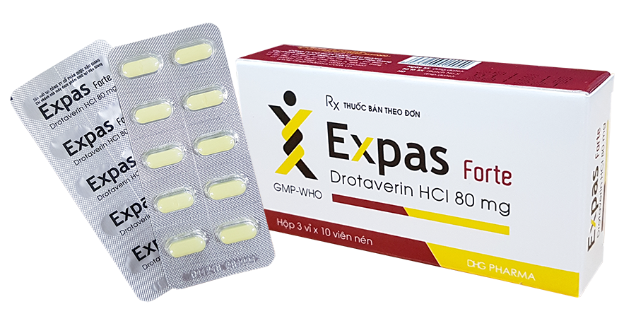 Expas Forte 80Mg (Drotaverin) _Hậu Giang (H/3 Vỉ X 10V)