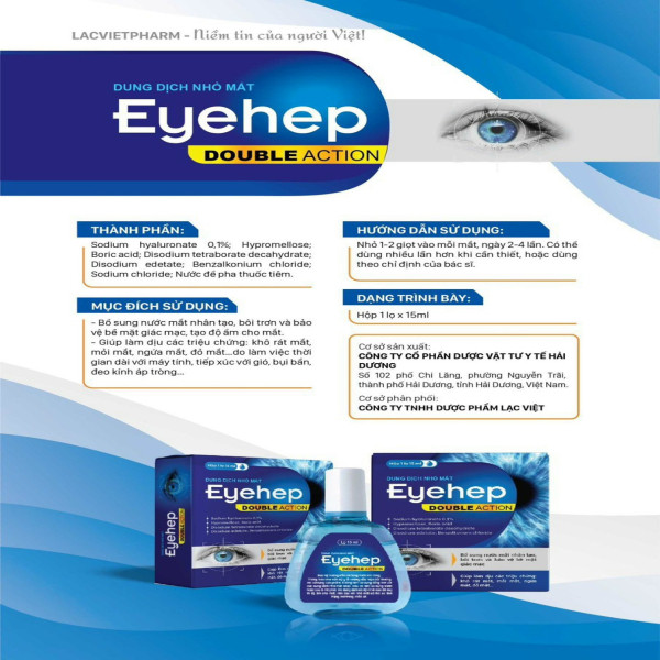 Eyehep Double Action Nước Mắt Nhân Tạo _Hd (Lọ15Ml) bán cọc