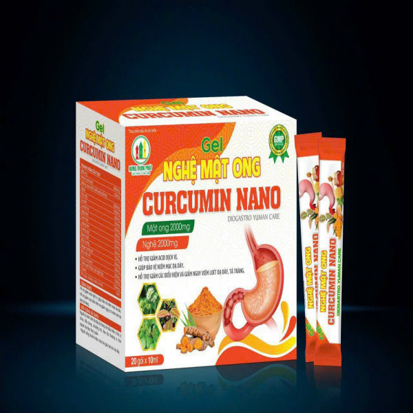 Gel Nghệ Mật Ong Curcumin Nano _ Cam (H20 Gói10Ml) K96