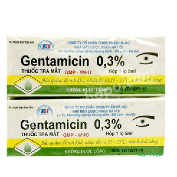 Gentamicin 0.3% Dp Hà Nội (Cọc10L5Ml)