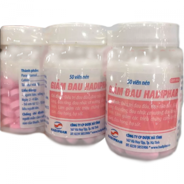 Giảm Đau Hadiphar (Lọ 50 Viên) Cọc = 6 Lọ