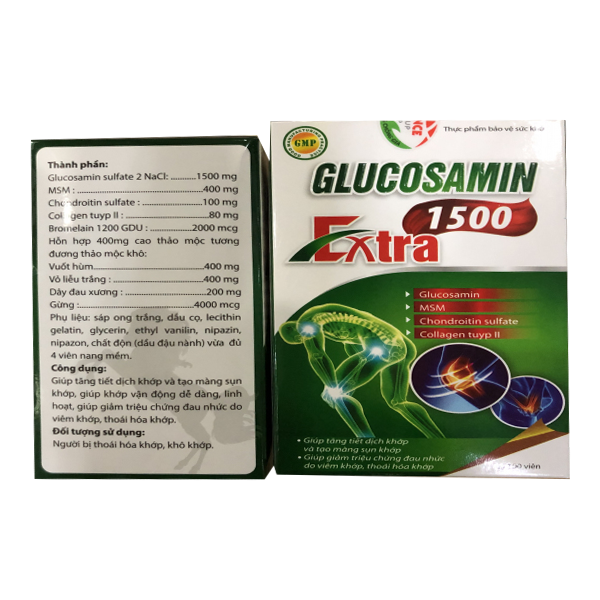 Glucosamin 1500 Extra _Xanh Lá (Lọ100V)