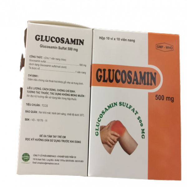 Glucosamin 500Mg Nang _Armephaco 120 (Hộp10Vỉ X10 Viên)