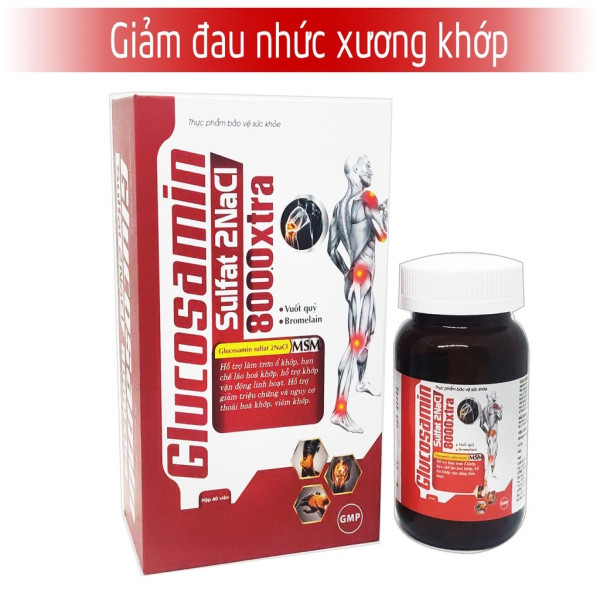 Glucosamin 8000Xtra _Gỗ Đỏ, Hình Người, Yn (H1 Lọ60 Viên)