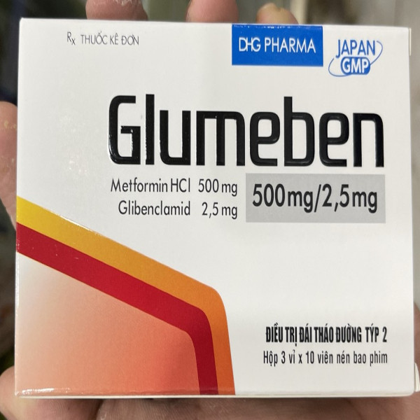 Glumeben 500Mg2,5Mg _Hậu Giang (Hộp3 Vỉ X 10V) Glirit Mẫu Mới