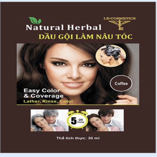 Gội Nâu Natural Herbal Coffee Le.cosmetics (H10Gói X 30Ml)