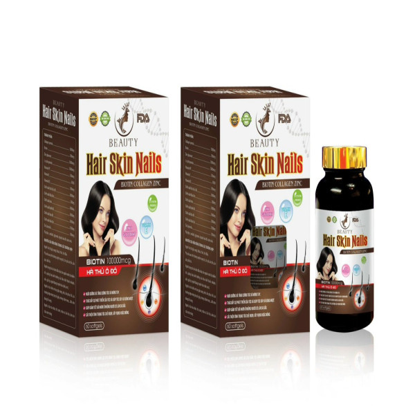 Hair Skin Nails Viên Đẹp Da, Khỏe Tóc _Nâu (Lọ60 Viên)