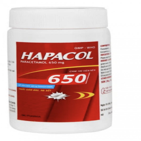 Hapacol 650Mg Dhg (Lọ100 Viên)