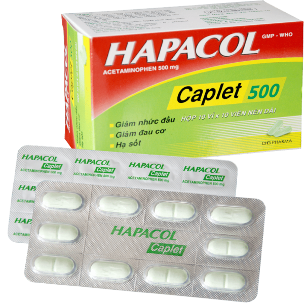 Hapacol Caplet 500Mg _Hậu Giang (H100V)