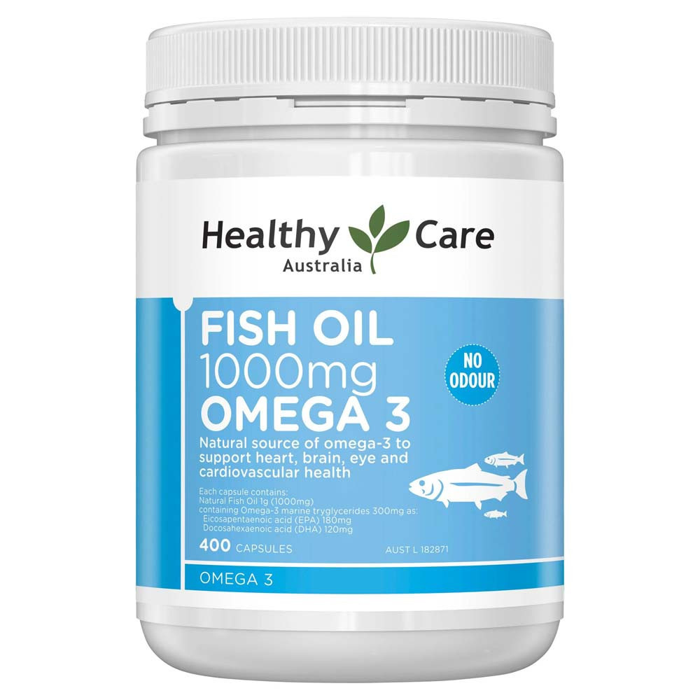 Fish oil 1000mg omega3 healthy care (L/400viên)