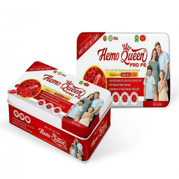 Hemo Queen Viên Sắt Bổ Máu _Hộp Sắt (H60V) K60H