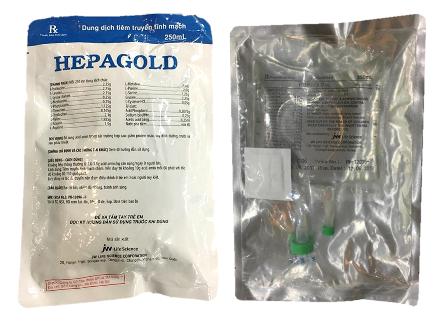 Hepagold (túi 250ml) truyền