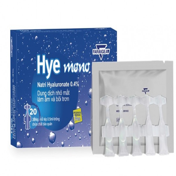 Hye Mono 0,4% Nhỏ Mắt ( Hộp 4X 5 Tép 0,5Ml)- Natri Hyaluronate 0,4%