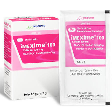 imexime 100mg (cefixim 100mg) H/12 gói 2g
