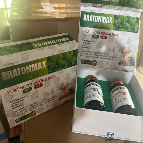Hoạt Huyết Dưỡng Não Bratonmax Gỗ Hộp 2 Lọ *30 Viên