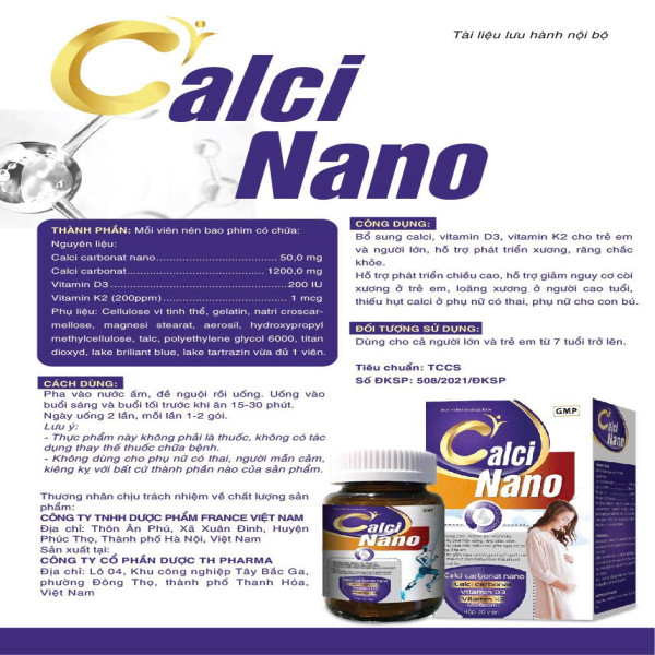 Calci Nano _Th Pharma (Lọ/30V) Full Hóa Đơn
