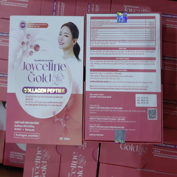 Collagen Joyceline Gol Hồng Hộp Gỗ 30 Viên