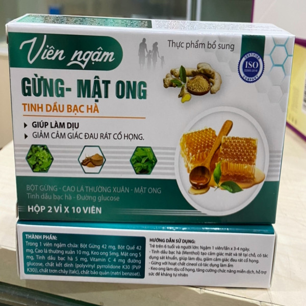 Viên Ngậm Gừng Mật Ong Á Châu (Hộp/2 Vỉ X 10V) K172H