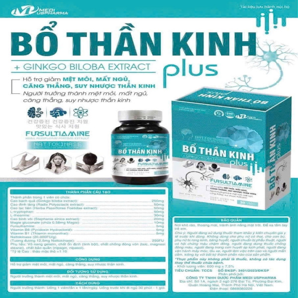Bổ Thần Kinh Plus Hộp Gỗ (1 Lọ 30 Viên)