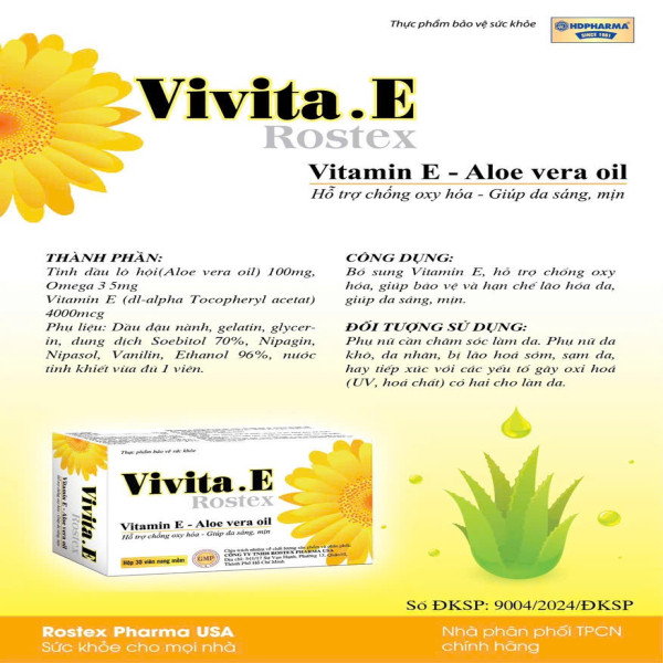 Vitamin E Vivita E (Trắng) _Rox (Hộp/3 Vỉ X 10V) K144H