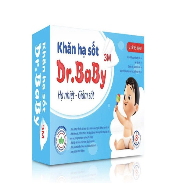 Khăn Lau Hạ Sốt Dr Baby 3M Xanh (H/10 khăn)