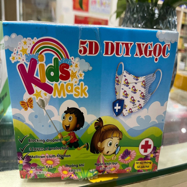 Khẩu Trang 5D Trẻ Em (H/10 Gói/10C)