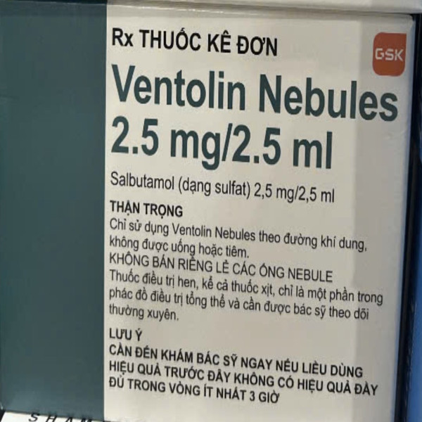 Ventolin Nebules 2.5Mg/2,5Ml Khí Dung _Gsk (H/ 6 Vỉ /5Ống) mẫu mới