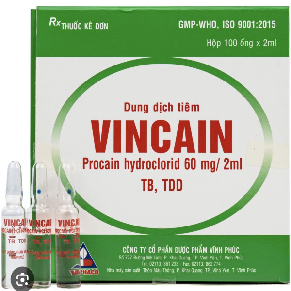 Novocain 3% Vincain Vĩnh Phúc (H/100 Ống/2Ml) mẫu mới