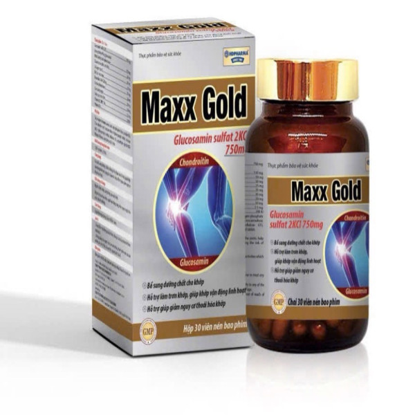 Maxx Gold Chondroitin + Glucosamin Hd Pharma (Lọ 30 Viên) (Vàng)