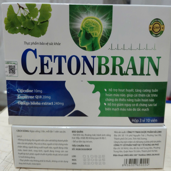 Cetonbrain Hải Linh Hộp 3 Vỉ * 10 Viên