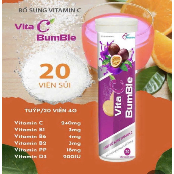 C Sủi Vita BumBle Chanh Leo (Cọc 10T/20v)