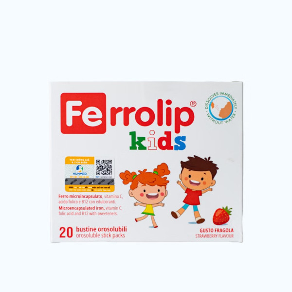 Ferrolip Kids Sắt Gói (Hộp/20 Gói) Trẻ Em
