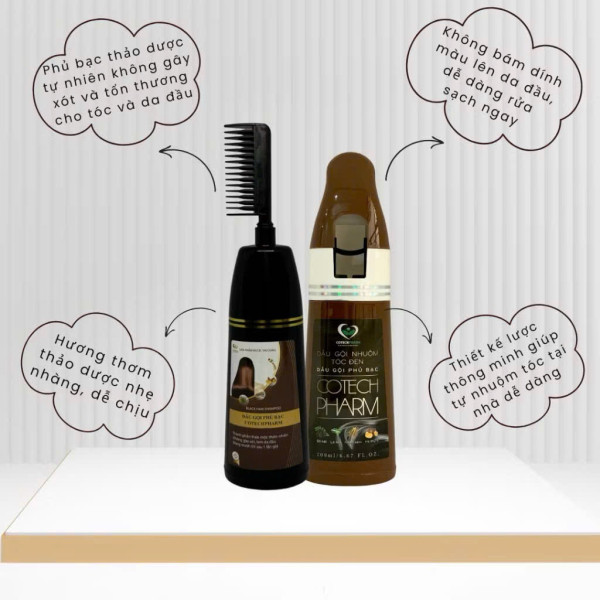 Dầu Gội Phủ Bạc Nâu Đen Cotechpharm 200Ml Cao Cấp