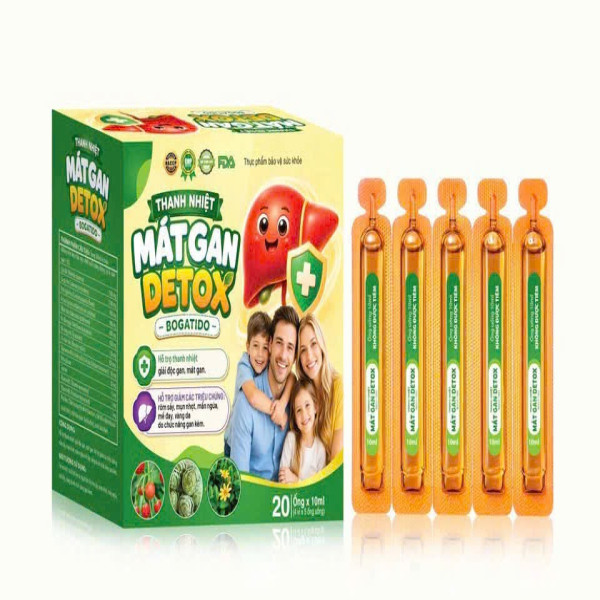 Thanh Nhiệt Mát Gan Detox Hộp 20 Ống *10 Ml Kiện 48H
