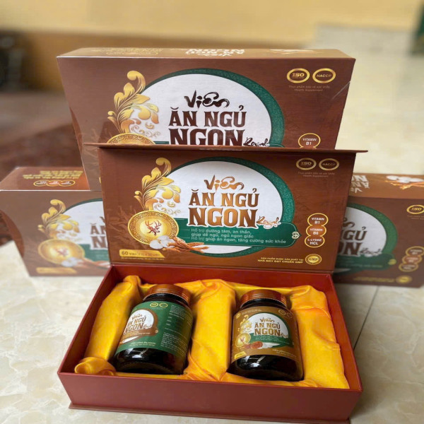 Viên Ăn Ngủ Ngon Gỗ Nâu Vn (Hộp 2 Lọ * 30 Viên ) Mới