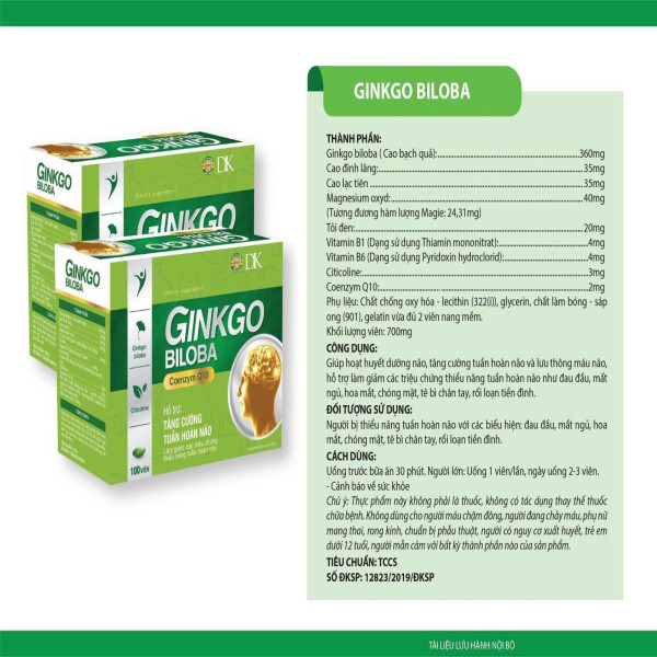 Ginkgo Biloba Xanh Lá _Hải Linh (Hộp/100V)