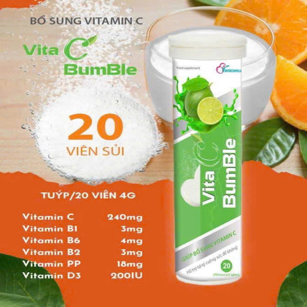 C Sủi Vita BumBle Chanh (Cọc 10T/20v)