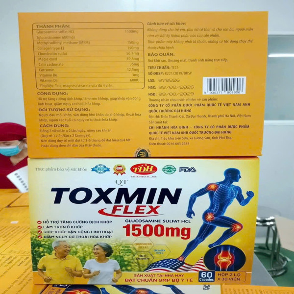 Toxmin Flex 1500 Mg Hộp Gỗ Vàng 2 Lọ K 32