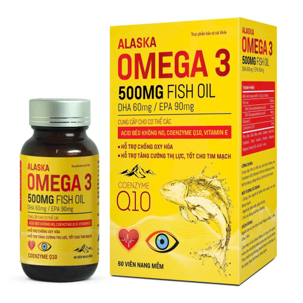 Omega 3 Vàng 500Mg Fish Oil Lọ 60 Viên Ako