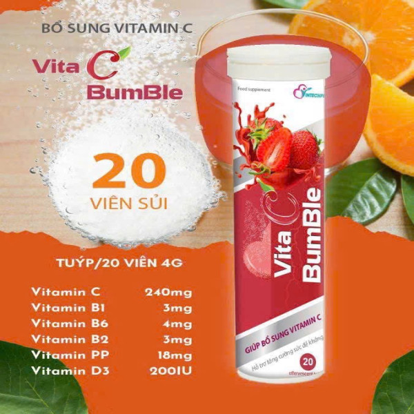 C Sủi Vita BumBle Dâu (Cọc 10T/20v)