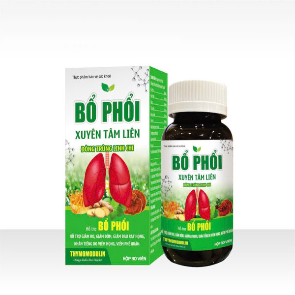 Bổ Phổi Xuyên Tâm Liên Đông Trùng Thymo Tiểu 30 Viên Zn