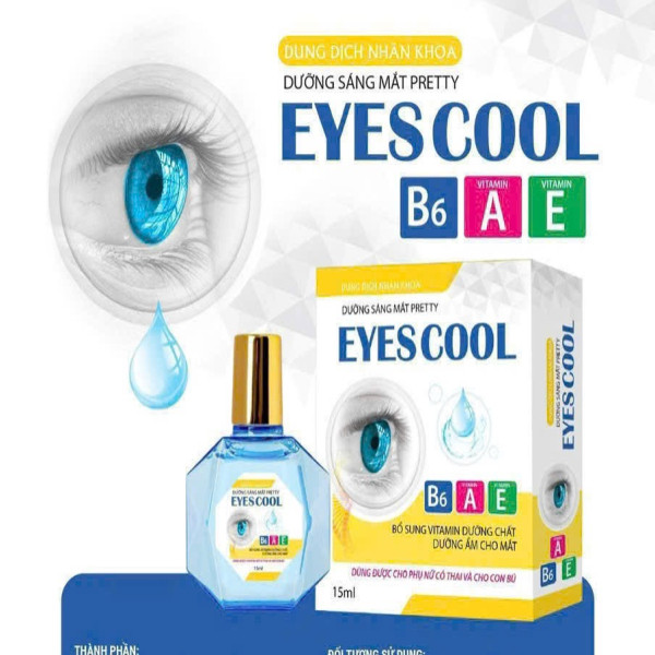Nhỏ Dưỡng Sáng Mắt Pretty Eyes Cool _Vàng (Lọ15Ml) bán Cọc 12 Lọ
