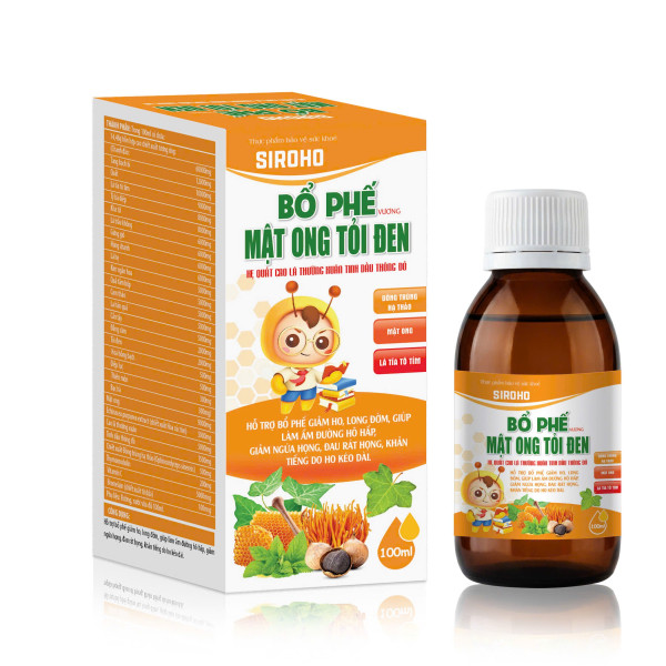 Siro Ho Bổ Phế Mật Ong Tỏi Đen Con Ong Cam Lọ 100 Ml K100