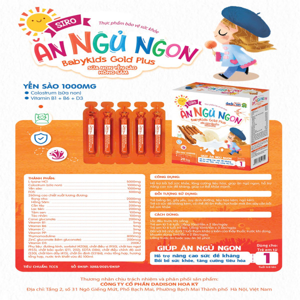 Ăn Ngủ Ngon Babykid Cam 20 Ống Dadi K52H