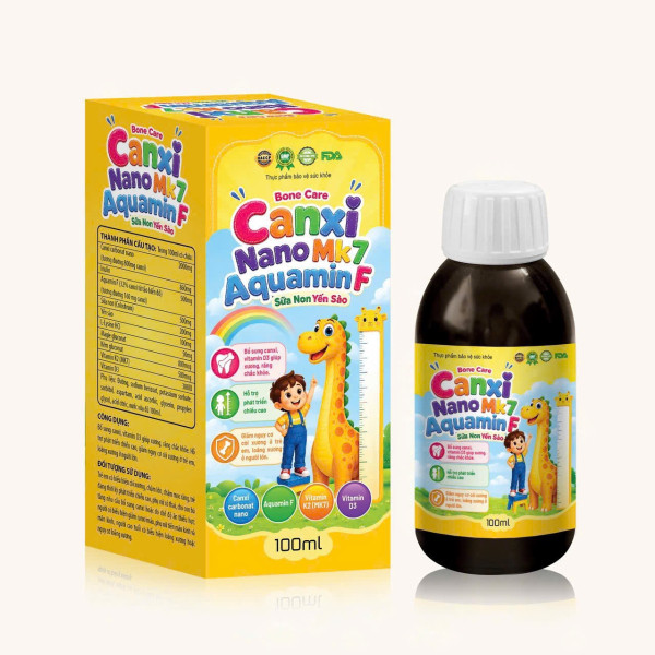 Siro Canxi Nano Mk7 Aquaminf Sữa Non Yến Sào Lọ 100 Ml K100