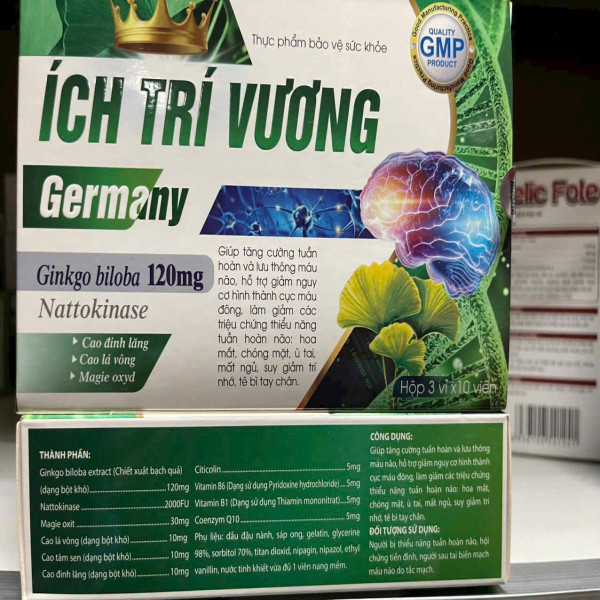 Ích Trí Vương _Xanh, Md (Hộp/3 Vỉ X 10 Viên) Vỉ Bạc