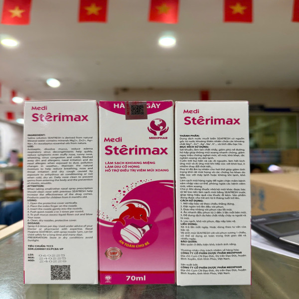Xịt Muối Biển Sterimax Hồng Trẻ Em (70Ml/ Lọ) Md
