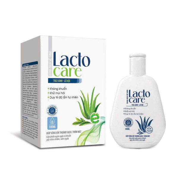Dung Dịch Vệ Sinh Lacto Care Xanh Trà Xanh Lô Hội 100Ml